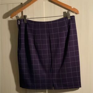 Lord & Taylor 6P Marine blue Windowpane Pencil Skirt